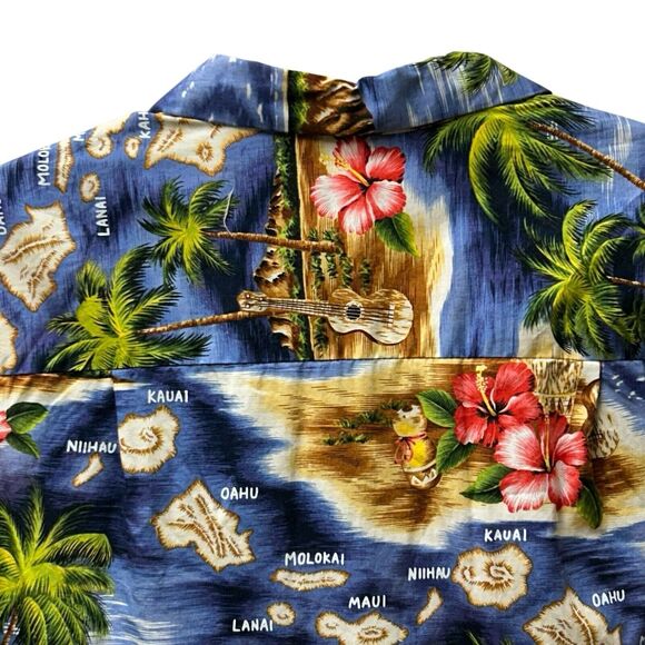 Puanani By Rjc Hawaiian Shirt Unisex Cotton USA Made Island Map Beach Music - XL - Picture 5 of 12